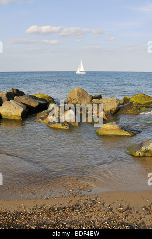 Norfolk costa a Caister-on-Sea, Regno Unito. Foto Stock