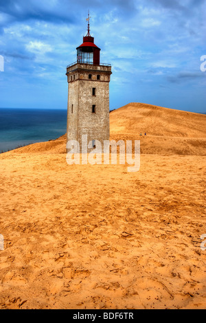 Il faro in dune di sabbia di Rubjerg Knude in Danimarca Foto Stock