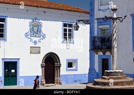 Il XVII secolo gogna in Arraiolos Alto Alentejo Portogallo Foto Stock