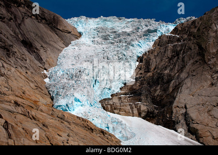 Jostedalsbreen Parco Nazionale: il Ghiacciaio Briksdal Foto Stock