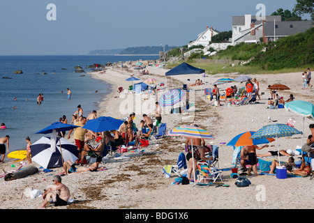 Sulla spiaggia di Long Island Sound, Greenport, New York Foto Stock