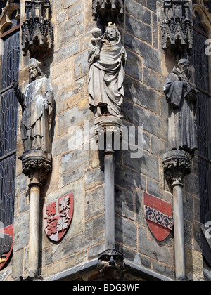 Dettaglio del Municipio della Città Vecchia di Praga, Boemia centrale, la Repubblica ceca, Est Europa Foto Stock