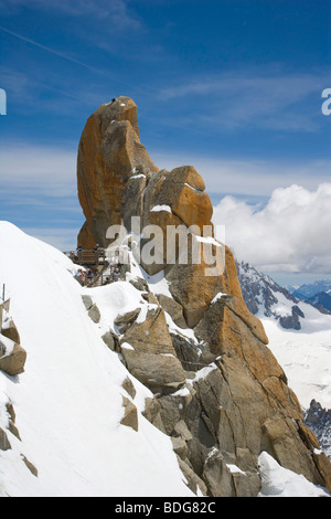 Piton Sud, Aiguille du Midi, Chamonix Mont Blanc Massif, alpi, Francia, Europa Foto Stock