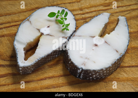 Due bistecca di pesce di trota Foto Stock