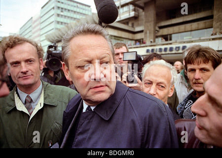 Guenter Schabowski presso la dimostrazione su 04.11.1989, Berlino, RDT Foto Stock