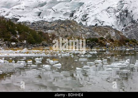 Inverno, Seno Pia, braccio est, Tierra del Fuego, Cile Foto Stock