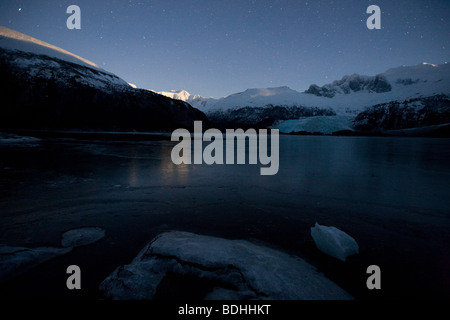 Inverno, Seno Pia, braccio est, Tierra del Fuego, Cile Foto Stock