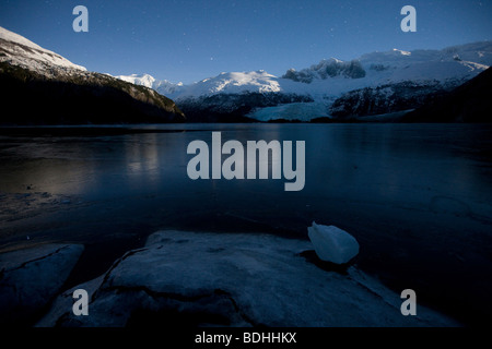 Inverno, Seno Pia, braccio est, Tierra del Fuego, Cile Foto Stock