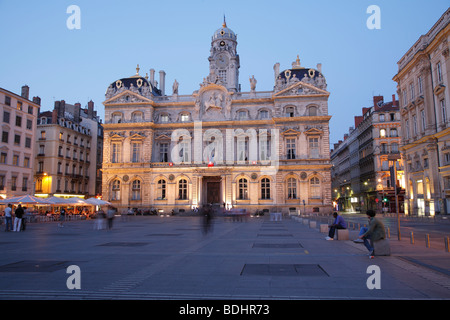 Hotel de Ville e Place des Terreaux a Lione, Francia Foto Stock