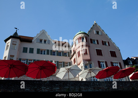 HOTEL di lusso in cima alle mura della città dal fiume Danubio, ULM,,Baden Wuerttemberg, Germania Foto Stock