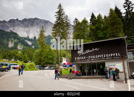 Montagna Zugspitze stazione della funivia, Germania, Alpi Bavaresi, in Baviera, Europa Foto Stock