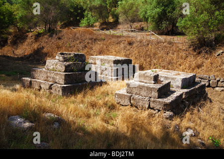 Leontinoi, monumentale tomba greca - Sicilia Foto Stock