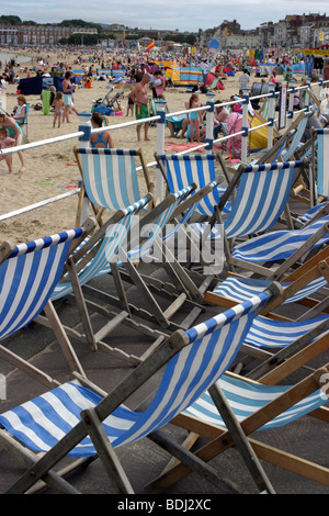 Sdraio a Weymouth Sea Front Foto Stock