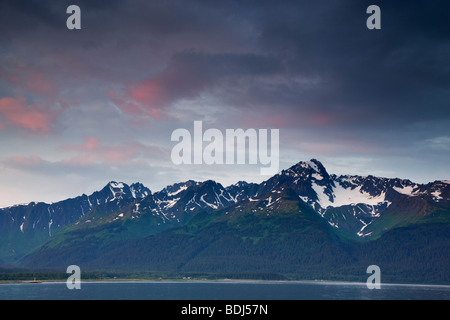 Tramonto su Mt. Alice, Seward, Alaska. Foto Stock