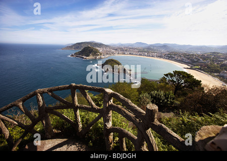 Panoramica di San Sebastian, Spagna Foto Stock