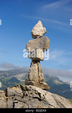 Memoria di pietra di un monumento, Interlaken, Berna, Svizzera Foto Stock