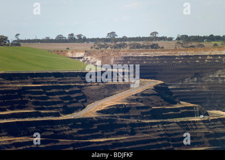 Rosolare le miniere di carbone, La Trobe Valley, Australia Foto Stock