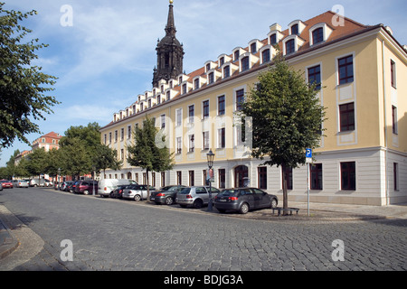 Koenigstrasse, Neustadt - alloggiamento barocca di Dresda, Sassonia, Germania Foto Stock