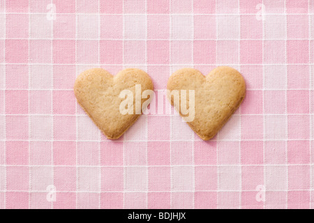 A forma di cuore i cookie Foto Stock