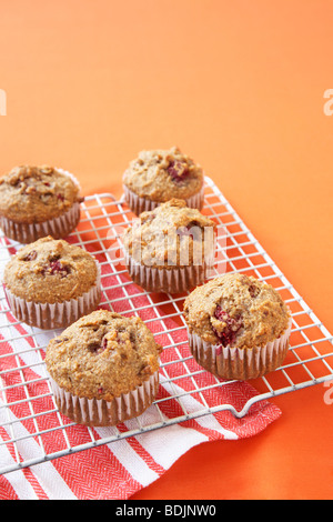 Lampone crusca di avena muffin Foto Stock