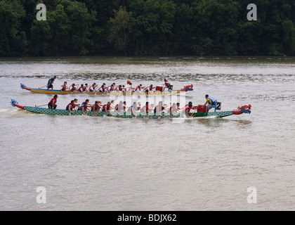 Gara di dragon boat Foto Stock