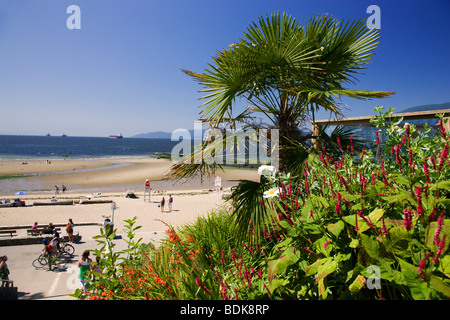 English Bay e terza spiaggia, Stanley Park, Vancouver, British Columbia, Canada. Foto Stock