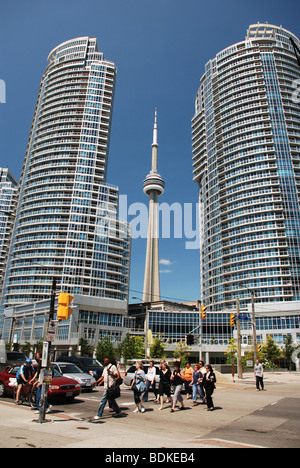 Skyline della città e porto, Toronto, Ontario, Canada Foto Stock