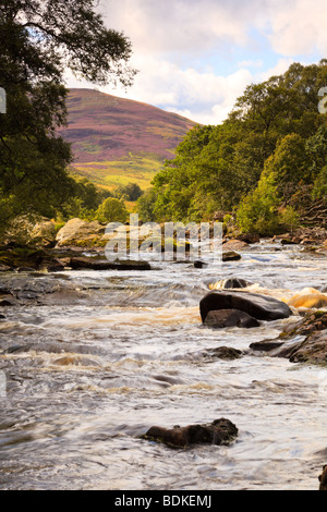 Il fiume North Esk che scorre da Loch Lee a Glen Esk., Angus, Scozia Foto Stock