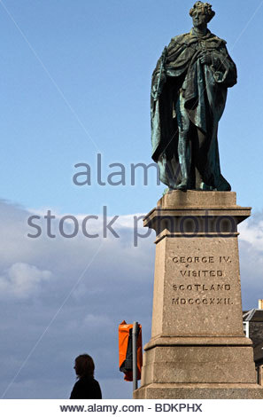 Statua di George IV, Edimburgo in Scozia Foto Stock