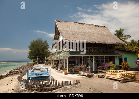 Indonesia, Lombok, Gili Air, armonia, lungomare bar e ristorante Foto Stock