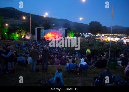 Lo stadio principale arena al Green Man Festival 2009, Glanusk Park, Brecon Galles Foto Stock