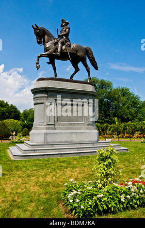 George Washington statua Back Bay il giardino pubblico Boston Massachusetts Foto Stock