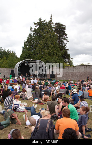 Greenman cafe stage presso il Greenman festival 2009, Glanusk Park, Brecon Galles Foto Stock