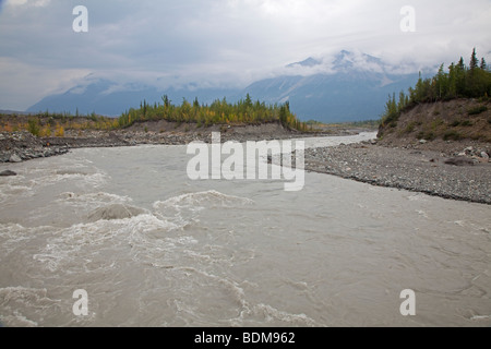 Il fiume Kennicott in Wrangell-St. Elias National Park Foto Stock