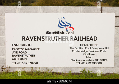 Il fungo della rotaia in Ravenstruther nel Lanarkshire, Scotland, Regno Unito, dove il carbone da aree aperte in ghisa miniere di carbone è caricato su treni Foto Stock