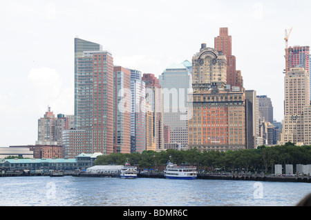 New York vista da Staten Island Ferry Foto Stock