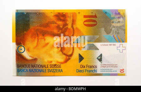 La Svizzera 10 Dieci Franc Bank nota. Foto Stock