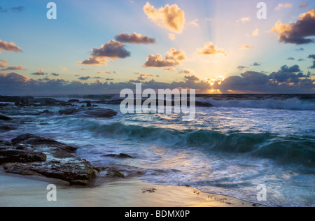 Tramonto sulla spiaggia di Prevelly a Margaret River, Western Australia. Foto Stock