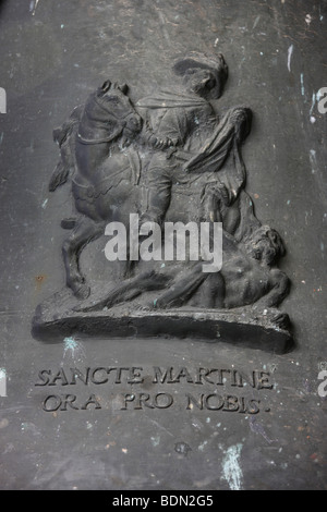 Landshut, Stifts- und Pfarrkirche San Martin, Dechantglocke, Rilievo Heiliger Martin Foto Stock