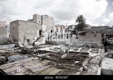 Berber concerie, Marrakech, Marocco Foto Stock