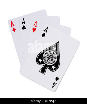 Carte da gioco 4 assi Foto Stock