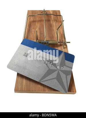 Mouse Trap con carta di credito Foto Stock