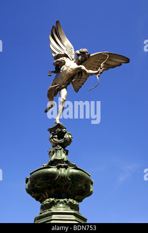 Anteros statua da Alfred Gilbert da Shaftesbury Memorial fontana di Piccadilly Circus, London, Regno Unito Foto Stock