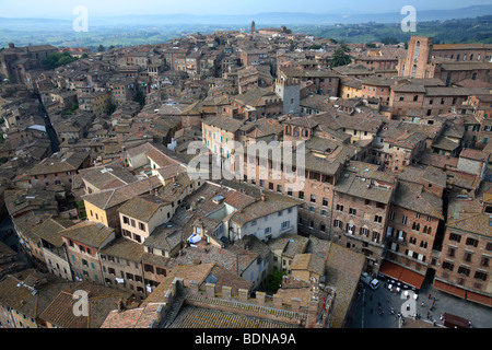 Vista in elevazione della città, Siena, Italia Foto Stock