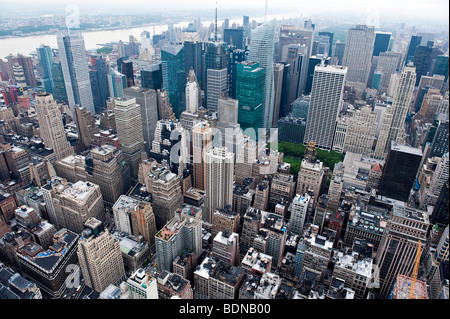 Vista dall' Empire State Building a nord di Manhattan, sulla sinistra del fiume Hudson, New York City, Stati Uniti d'America, America del Nord Foto Stock