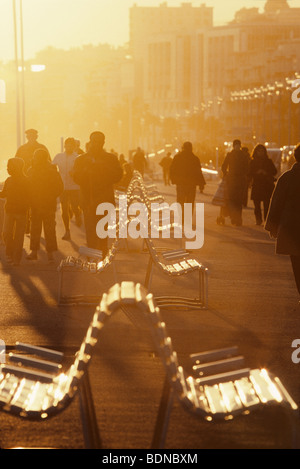 Tramonto al Promenade des Anglais Nice Alpes-maritimes 06 Cote d Azur Riviera francese PACA Francia Europa Foto Stock