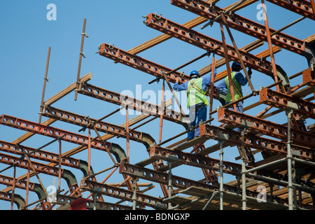 Autostrada strada sito in costruzione rebar della struttura a reticolo Foto Stock