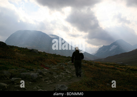 Passeggiate nella valle Visdalen nel Parco nazionale di Jotunheimen, Oppland, Norvegia, la Scandinavia, il nord Europa. Foto Stock