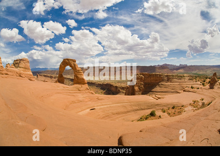 Delicate Arch, Arches National Park, Moab, Utah, Stati Uniti Foto Stock