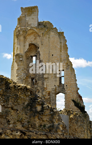 Il vecchio castello medievale rovine nella città di Chauvigny, Francia Foto Stock